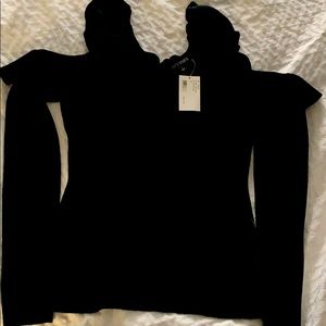 Intermix Elvira Cold Shoulder Ruffle Sweater .